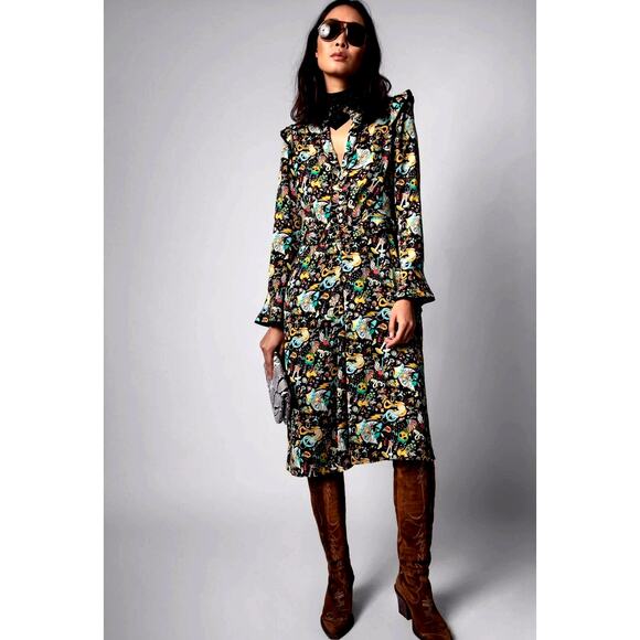 Zadig & Voltaire Rosier Circus Print Dress Midi Multi XS - Picture 3 of 16